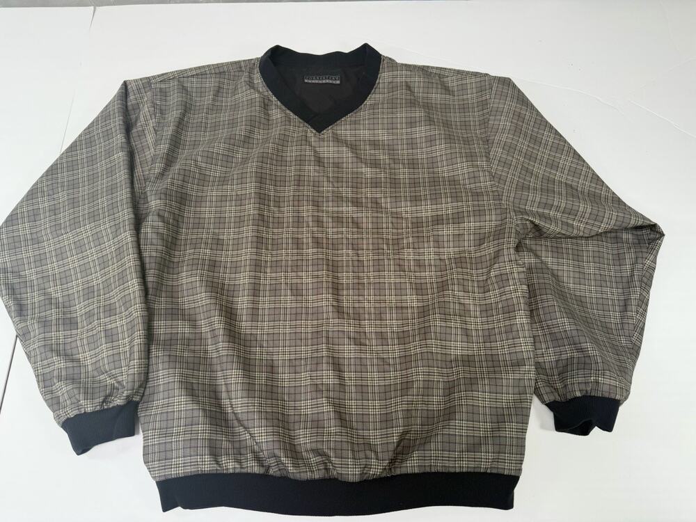 Men’s Vintage Extra-Large Plaid Forrester Outwear V Neck Golf Windbreaker